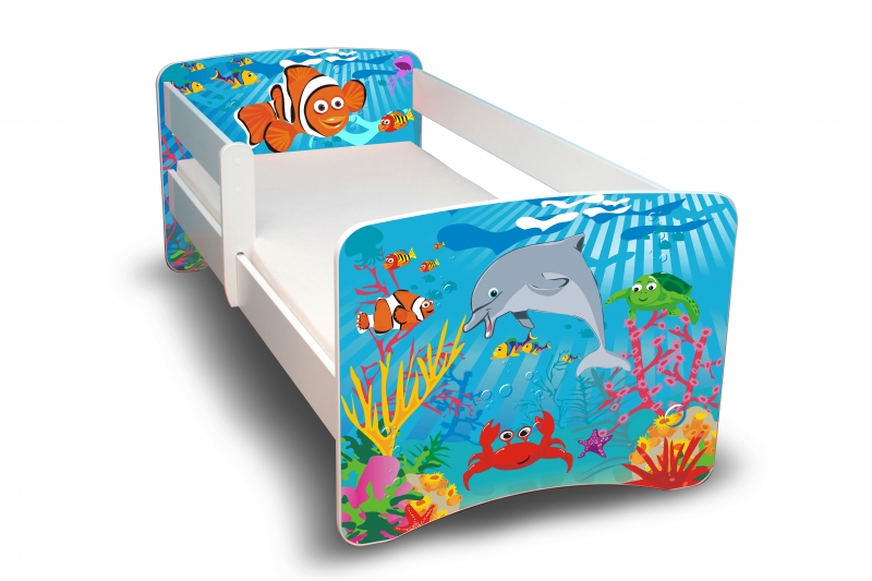 NELLYS Dětská postel s bariérkou Filip - Oceán II. - 180x80 cm