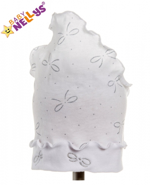 Šátek Baby Nellys ® - bílý s mašličkami
